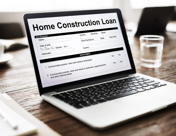 Home Construction Loan on monitor Concept — Stock Photo, Image