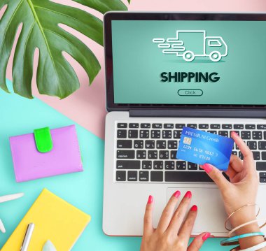 Online alış-veriş yaz konsepti