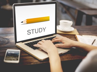 Kadın kafede dizüstü bilgisayar ile çalışma 