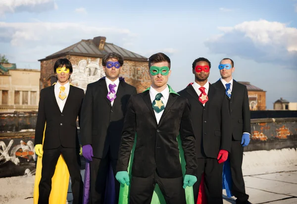 Empresários em trajes de super-herói — Fotografia de Stock