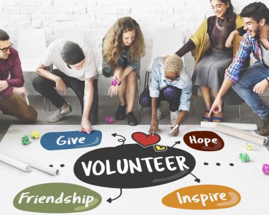 Kattaki insanlar çizim afiş