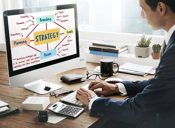 Businessman Using Computer — Stock Photo, Image