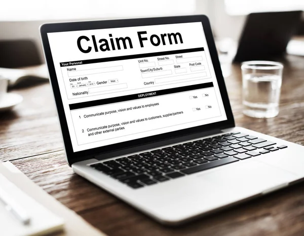 Claim Form on monitor Concept — Stock Photo, Image
