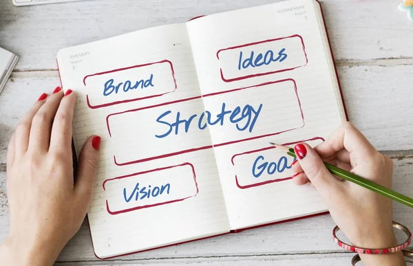 Woman writing in diary — Stock Photo, Image