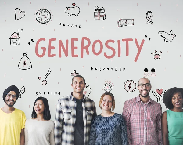 Mångfald människor och generositet — Stockfoto