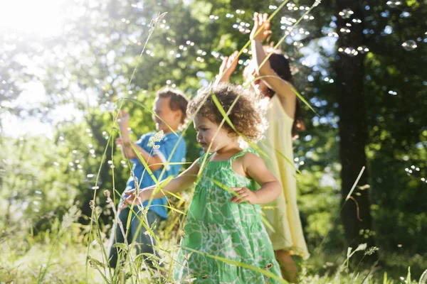 Cute kids playing at park