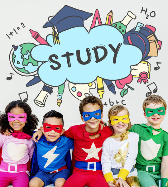 Superhero Kids playing and laughing