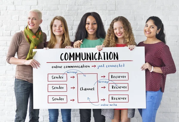 Diversità donne tiene cartello — Foto Stock