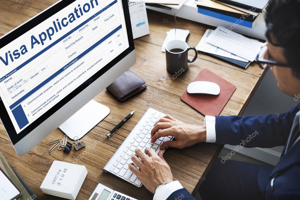 Businessman Using Computer  
