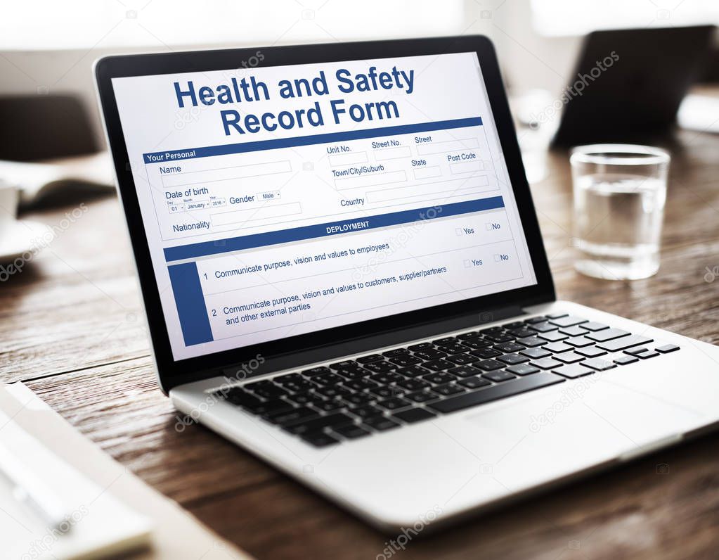 Health And Safety Record Form on monitor Concept — Stock Photo © Rawpixel 129749490
