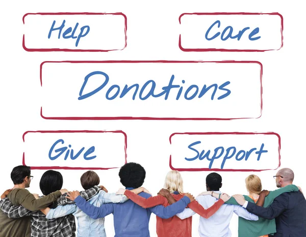Diversidade pessoas e conceito de doações — Fotografia de Stock