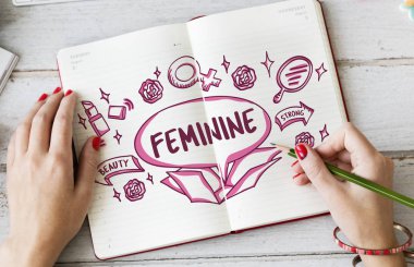 Kroki kavramı kutu dışında kadınsı simgeleri simgeleri