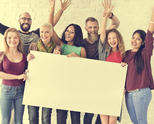 People holds placard — Stock Photo, Image