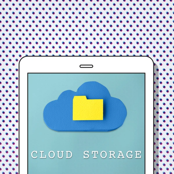 Šablona návrhu s cloudovým úložištěm — Stock fotografie