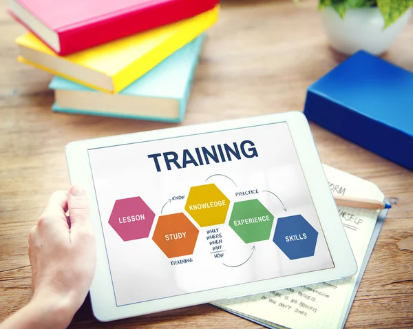 Digital Tablet with Training Concept — Stock Photo, Image