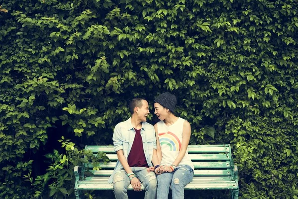 Casal de lésbicas momentos — Fotografia de Stock