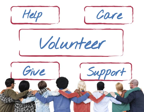 Personas con diversidad y concepto de voluntariado — Foto de Stock