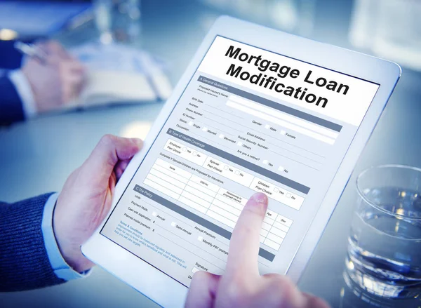 Conceito de modificação do empréstimo hipotecário — Fotografia de Stock