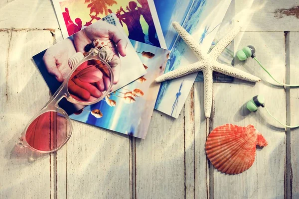 Fotos com Starfish e Seashells — Fotografia de Stock