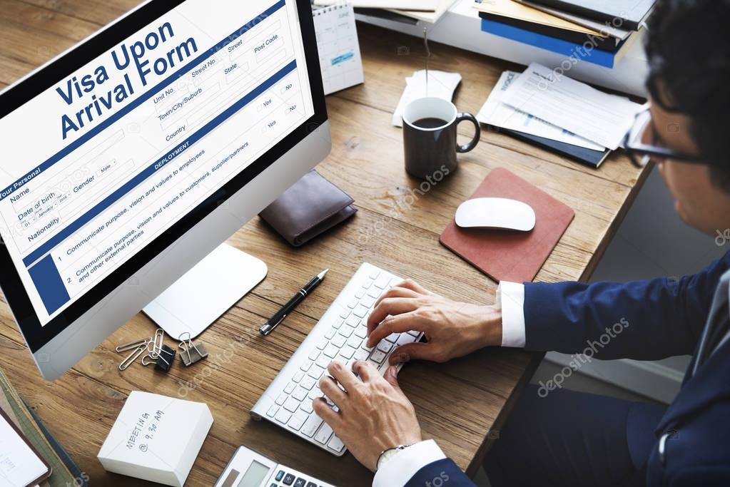 Businessman Using Computer  