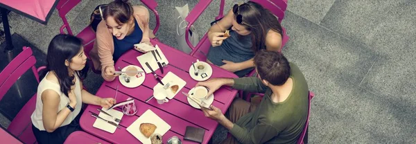 People Dining in mall