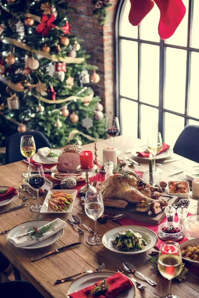 Festive table for Christmas — Stock Photo, Image