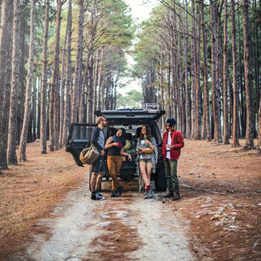 Araba park orman arkadaşları 