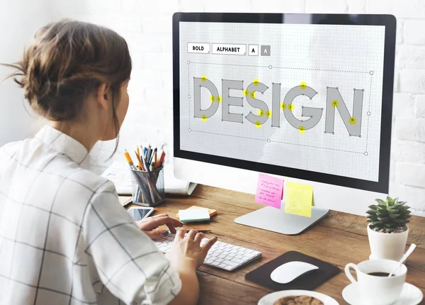 Woman working in design studio — Stock Photo, Image