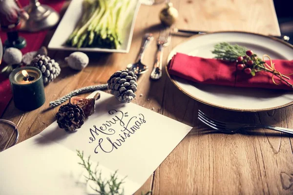 Festive table for Christmas — Stock Photo, Image