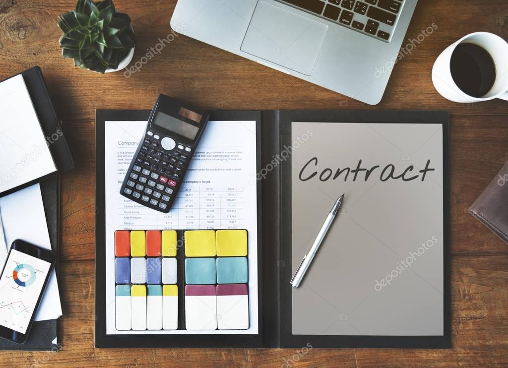 Stationery and folder with documents