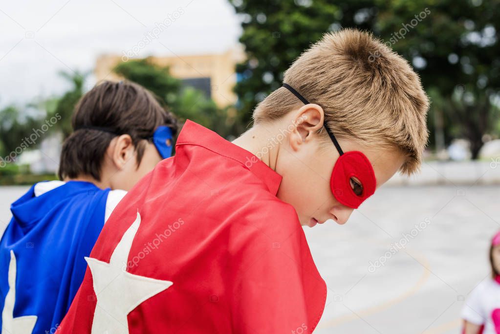 Superheroes Boys in Costumes  