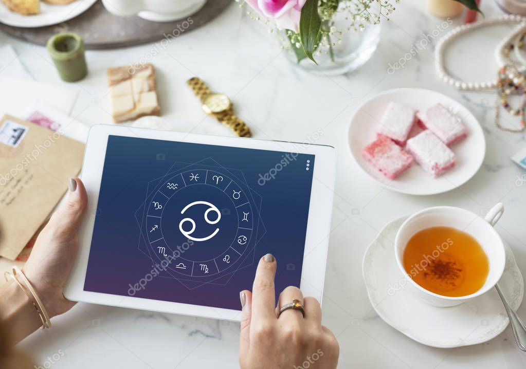 Woman with digital tablet in hands