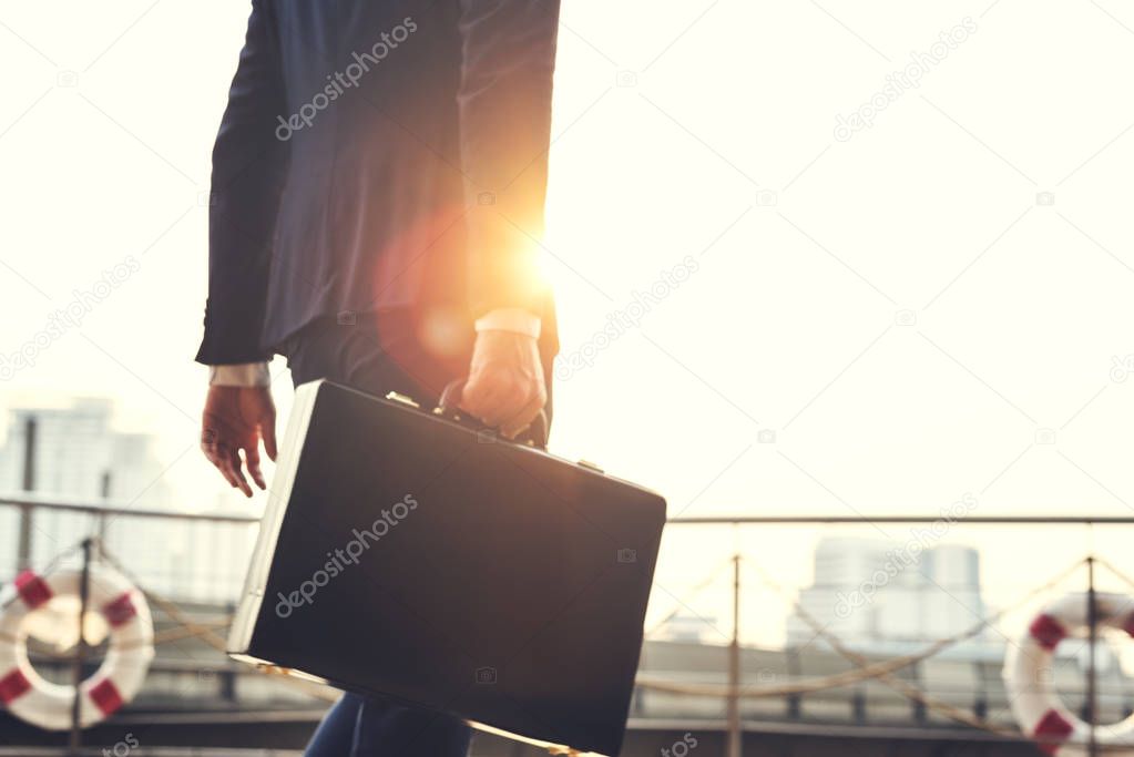 Businessman holding briefcase