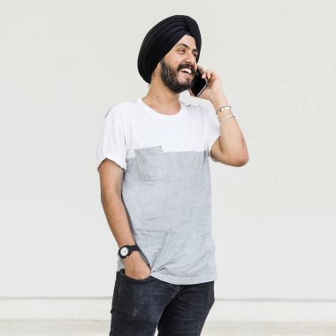 Türban yakışıklı Hint adam