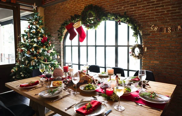 festive table for Christmas