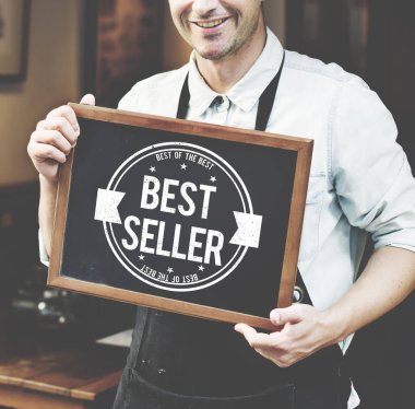 Barista ahşap bilgi kara tahta ile