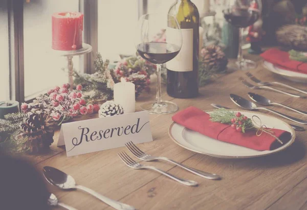 Festive table for Christmas — Stock Photo, Image