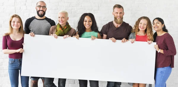 People holds placard — Stock Photo, Image