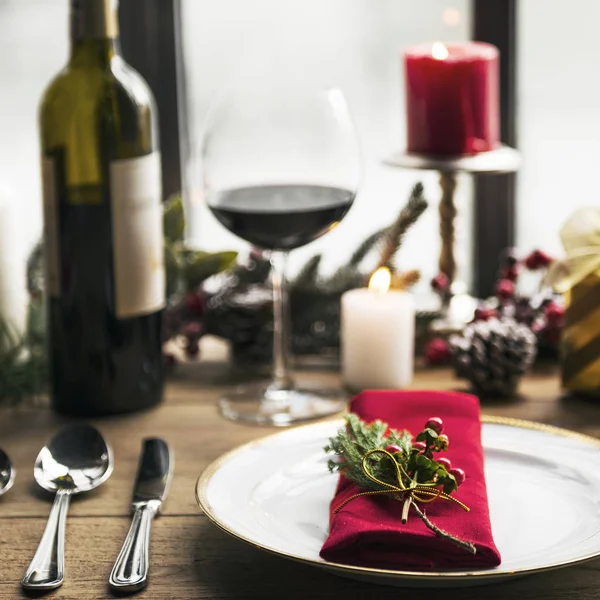 Festive table for Christmas — Stock Photo, Image