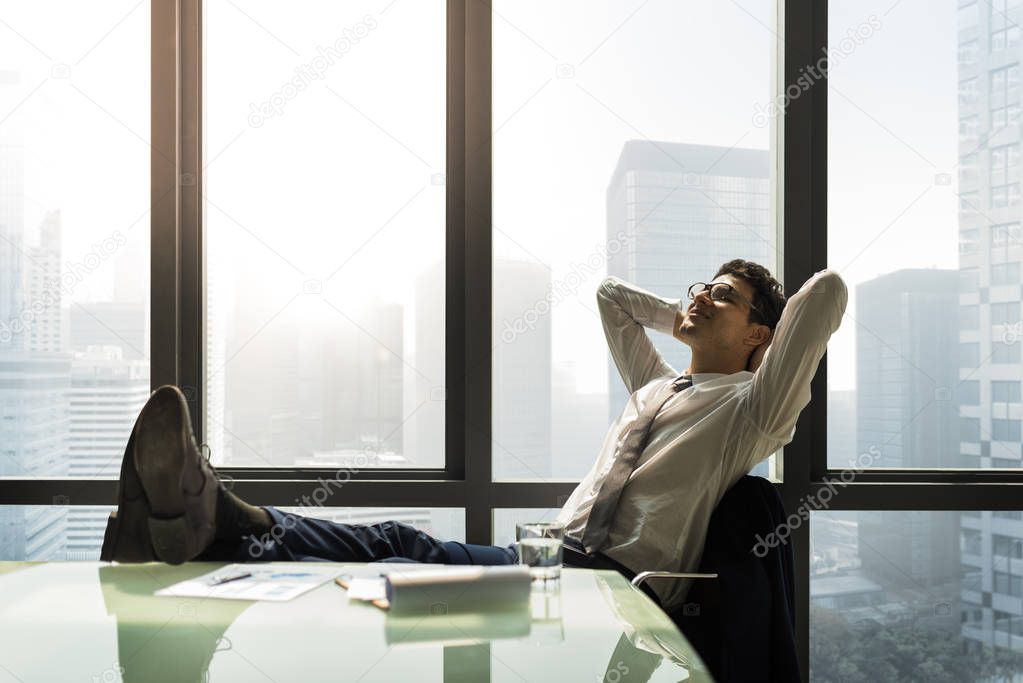 Businessman relax in Office