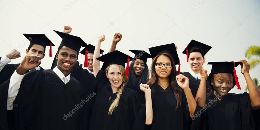 group of students of graduates 