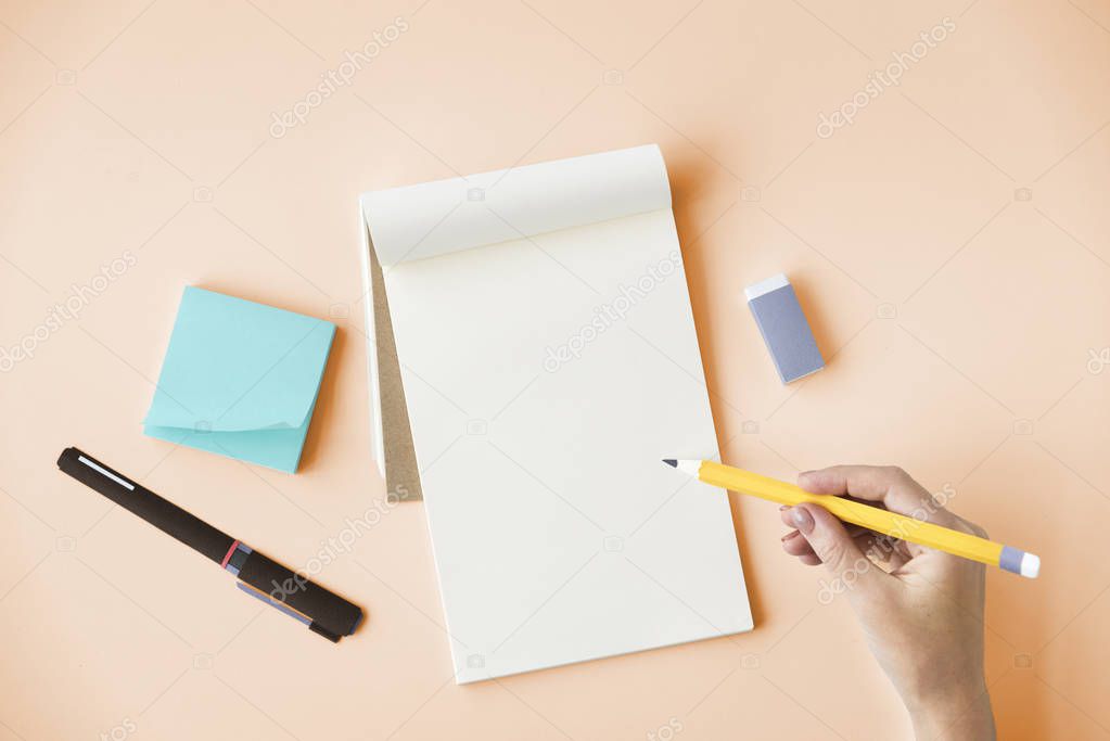 human hand writing in diary 