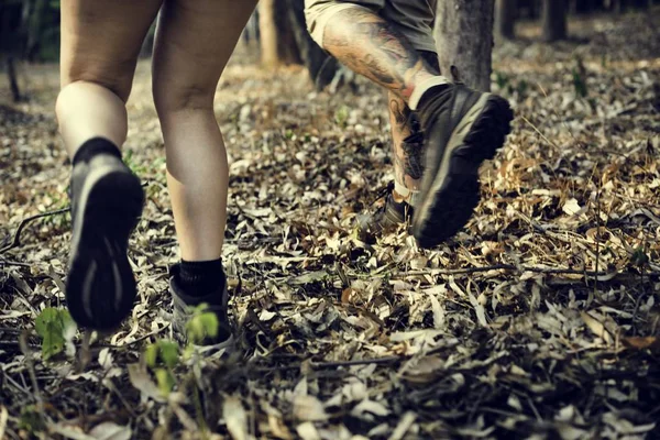 Legs Running in the Forest — Stock Photo, Image
