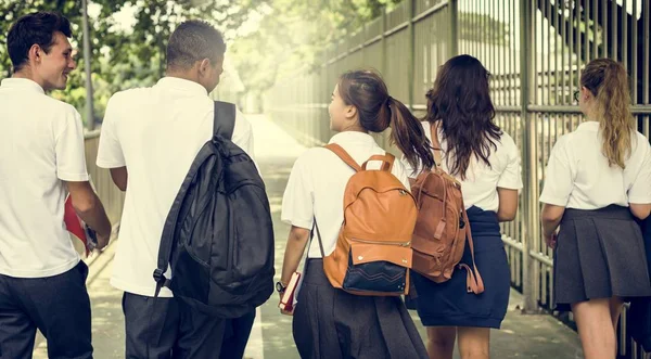 Diverse Students in College Uniform — Stock Photo, Image