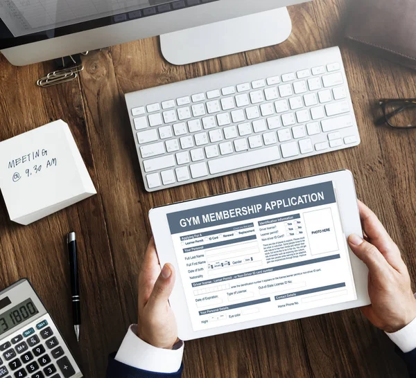 Businessman using digital tablet — Stock Photo, Image