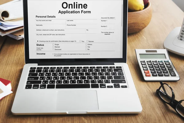 Laptop at working desk — Stock Photo, Image