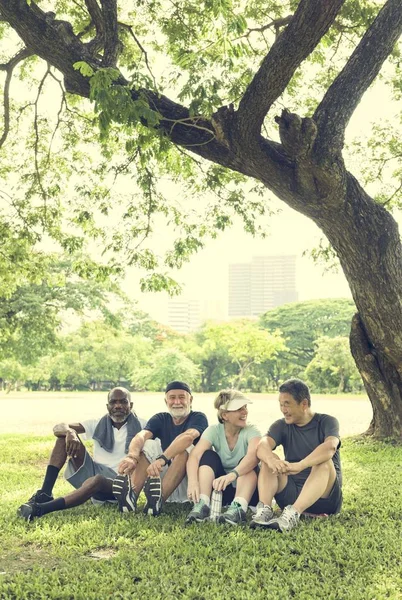 Senior Friends doing Exercise — Stock Photo, Image