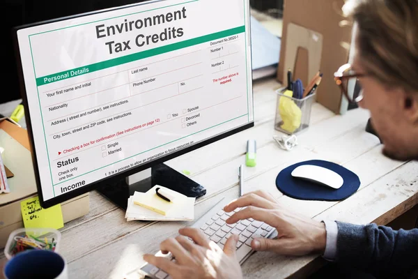 Business man working with computer — Stock Photo, Image