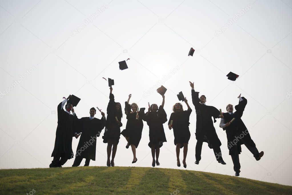 group of students of graduates 