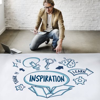 Poster çalışma iş adamı